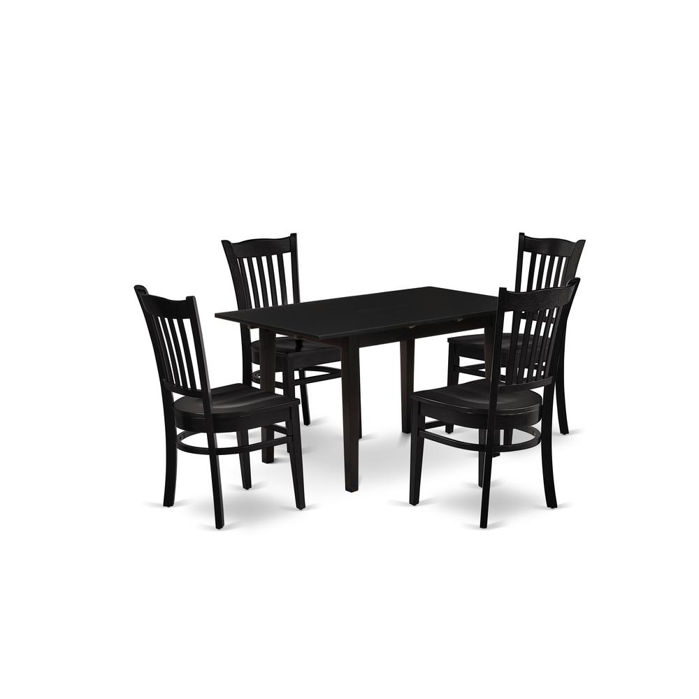 Dining Table- Dining Chairs, NOGR5-BLK-W. Picture 1
