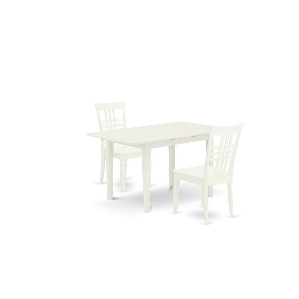 Dining Table- Dining Chairs, NOLG3-LWH-W. Picture 1