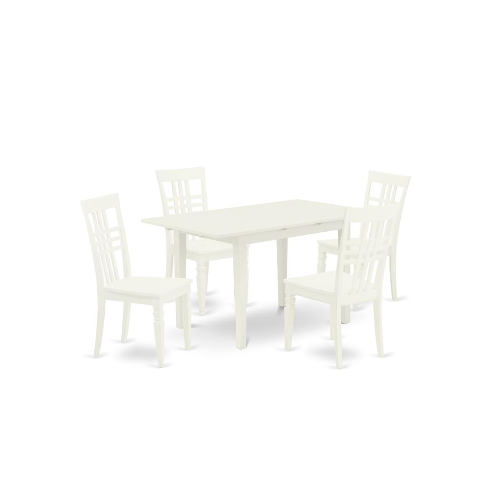 Dining Table- Dining Chairs, NOLG5-LWH-W. Picture 1