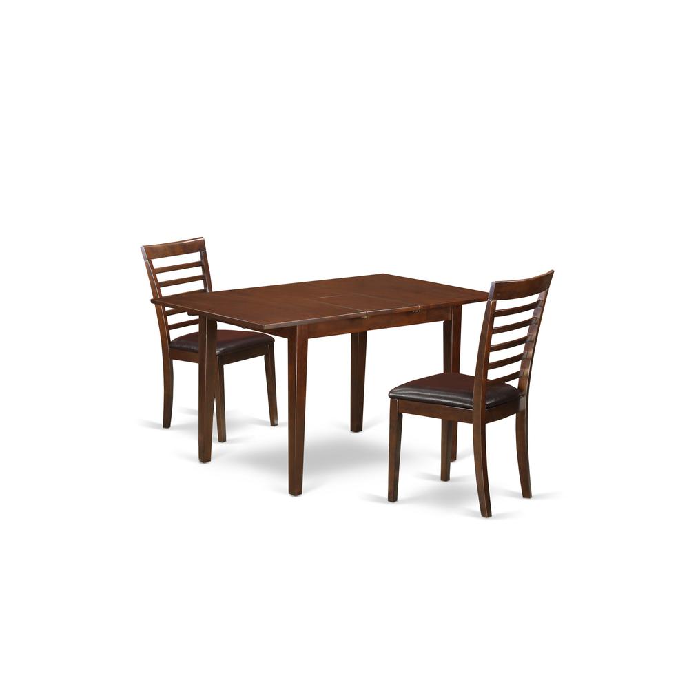 3  Pc  small  Kitchen  Table  set  -  Table  with  Leaf  and  2  Kitchen  Dining  Chairs. Picture 1