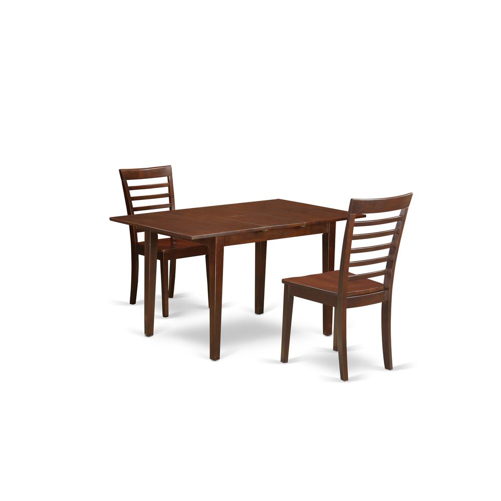3  Pc  Kitchen  dinette  set  -  Table  with  Leaf  and  2  Kitchen  Chairs. Picture 1