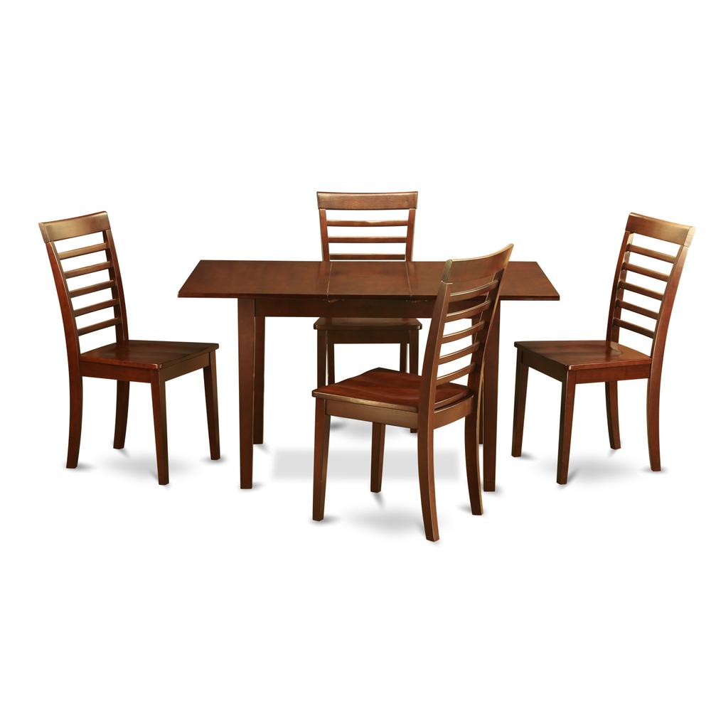 5  Pc  Kitchen  Table  set  -  Table  with  a  12in  Leaf  and  4  Kitchen  Dining  Chairs. Picture 1