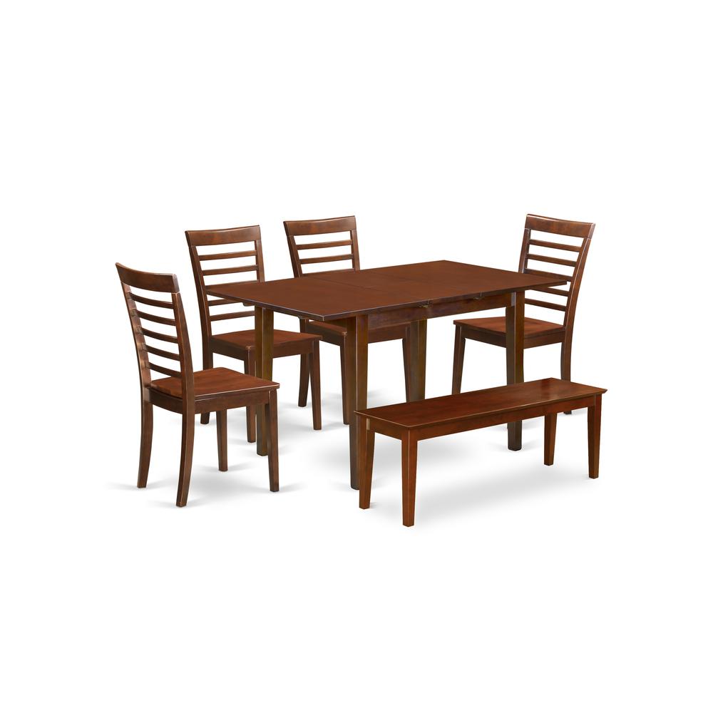 6  Pc  Kitchen  dinette  set  -  Table  and  4  Kitchen  Dining  Chairs  plus  Bench. Picture 1
