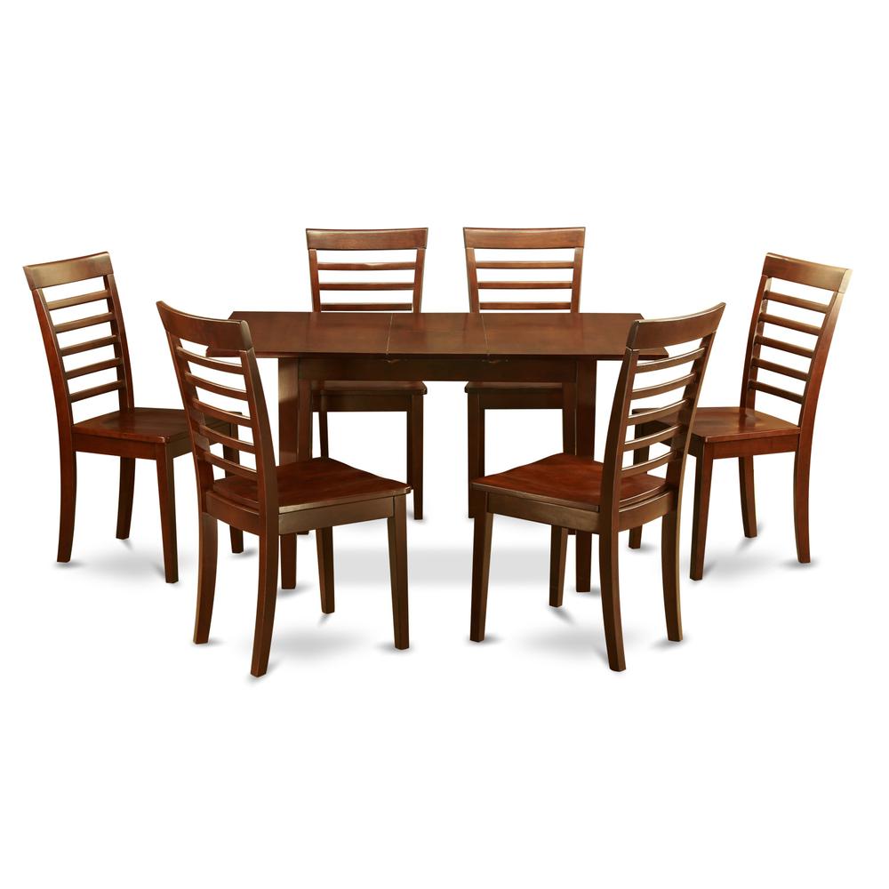 7  Pc  Dining  room  set  -  Rectangular  Table  with  Leaf  and  6  Dining  Chairs. Picture 1