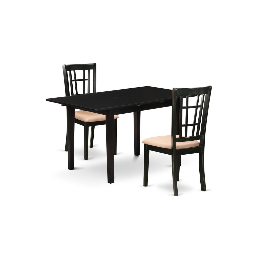 Dining Table- Dining Chairs, NONI3-BLK-C. Picture 1