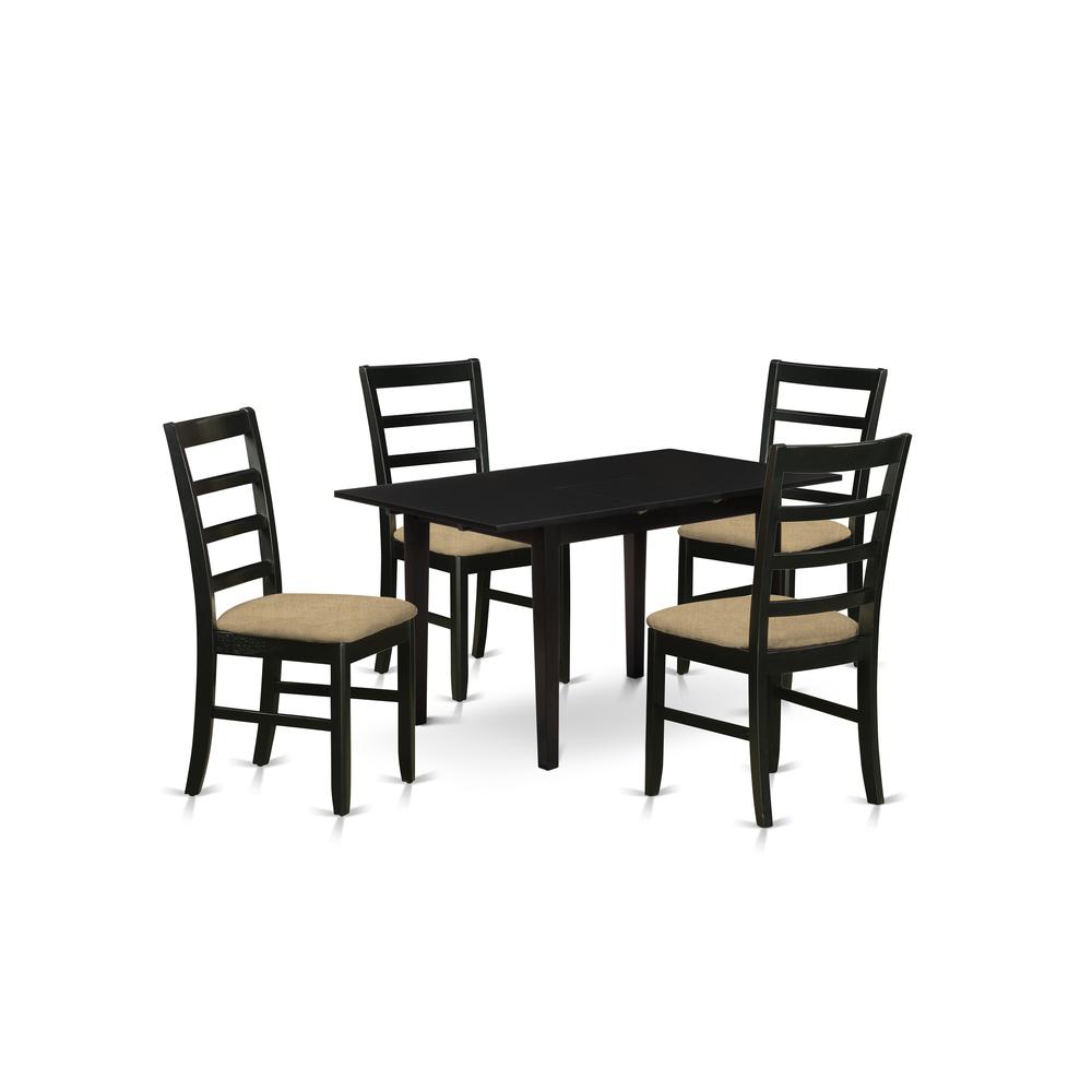 Dining Table- Dining Chairs, NOPF5-BLK-C. Picture 1