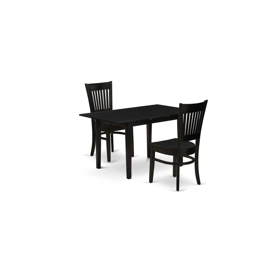 Dining Table- Dining Chairs, NOVA3-BLK-W. Picture 1