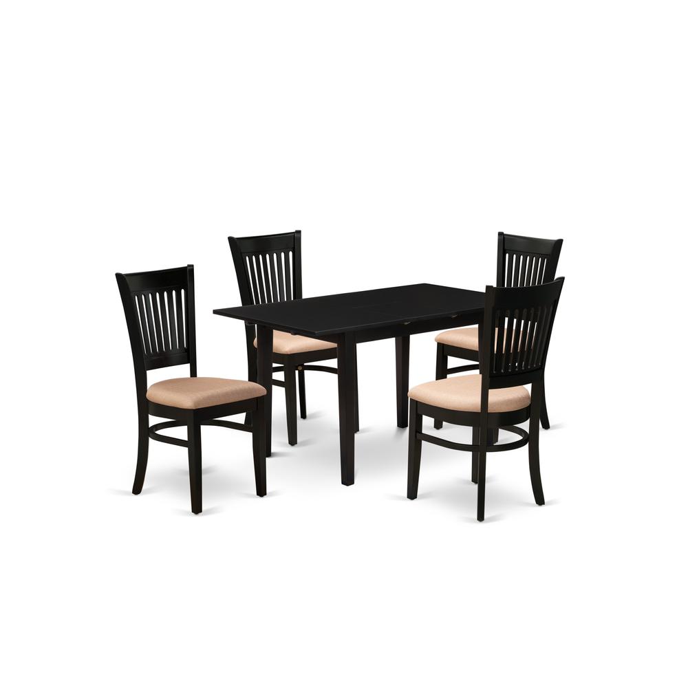 Dining Table- Dining Chairs, NOVA5-BLK-C. Picture 1