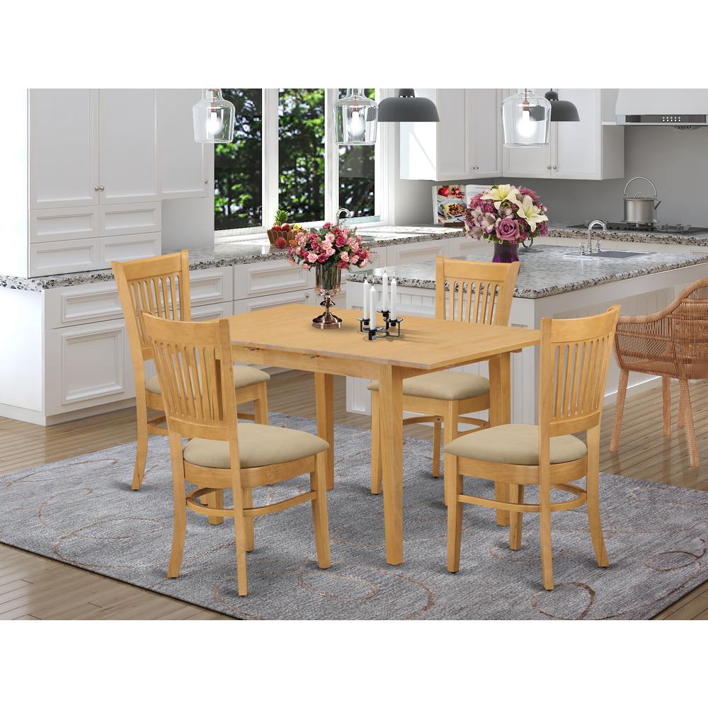 NOVA5-OAK-C 5 PC Table and Chairs set - Kitchen dinette Table and 4 Kitchen Dining Chairs. Picture 2