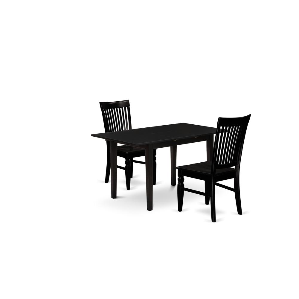 Dining Table- Dining Chairs, NOWE3-BLK-W. Picture 1
