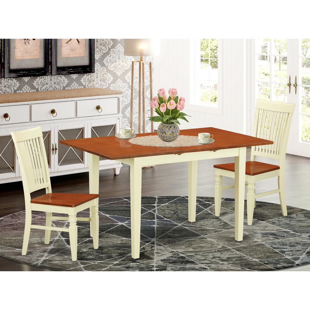Dining Room Set Buttermilk & Cherry, NOWE3-BMK-W. Picture 2