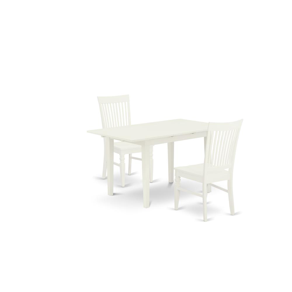 Dining Table- Dining Chairs, NOWE3-WHI-W. Picture 1