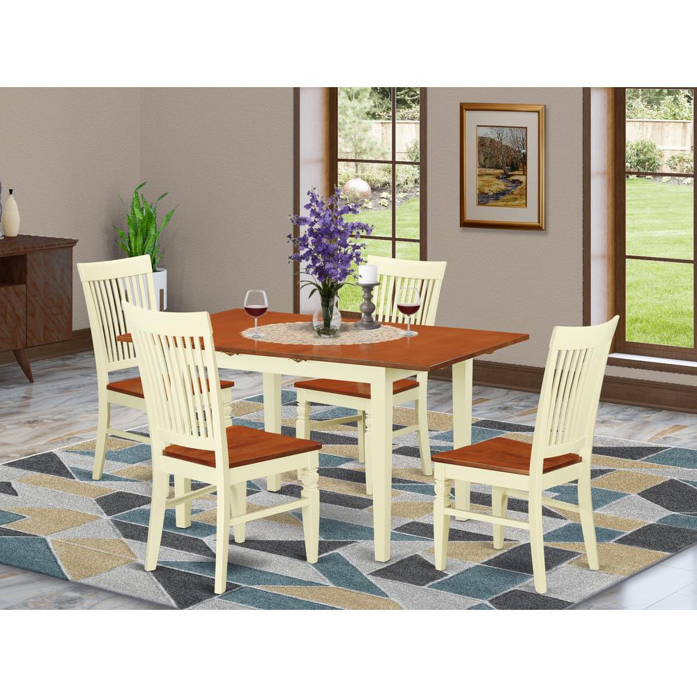Dining Room Set Buttermilk & Cherry, NOWE5-BMK-W. Picture 2