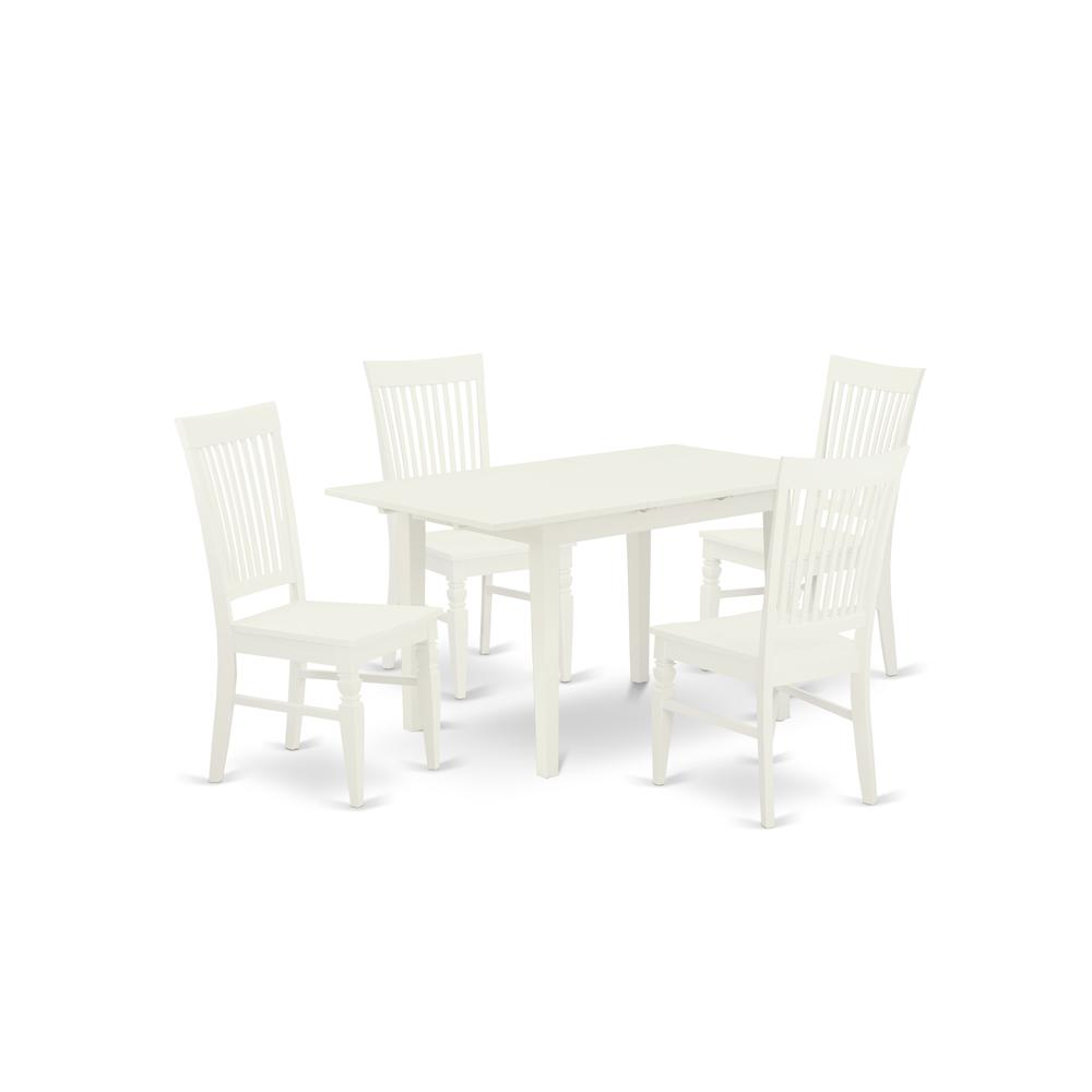 Dining Table- Dining Chairs, NOWE5-WHI-W. Picture 1