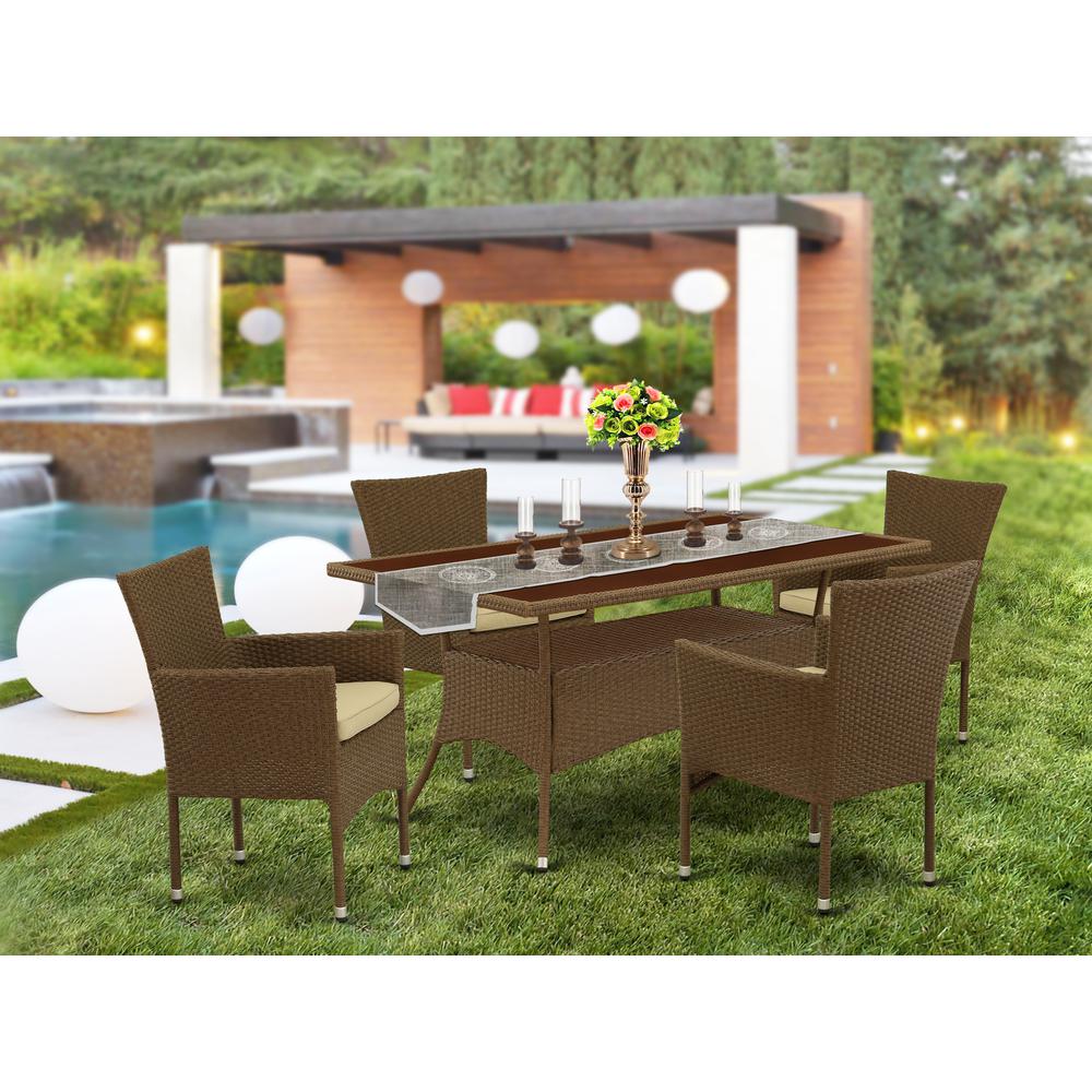 Wicker Patio Set Brown, OSBK5-02A. Picture 2