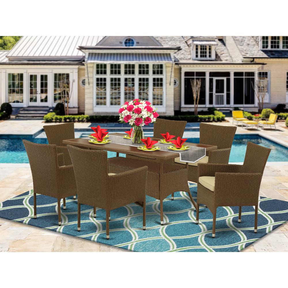 Wicker Patio Set Brown, OSBK7-02A. Picture 2