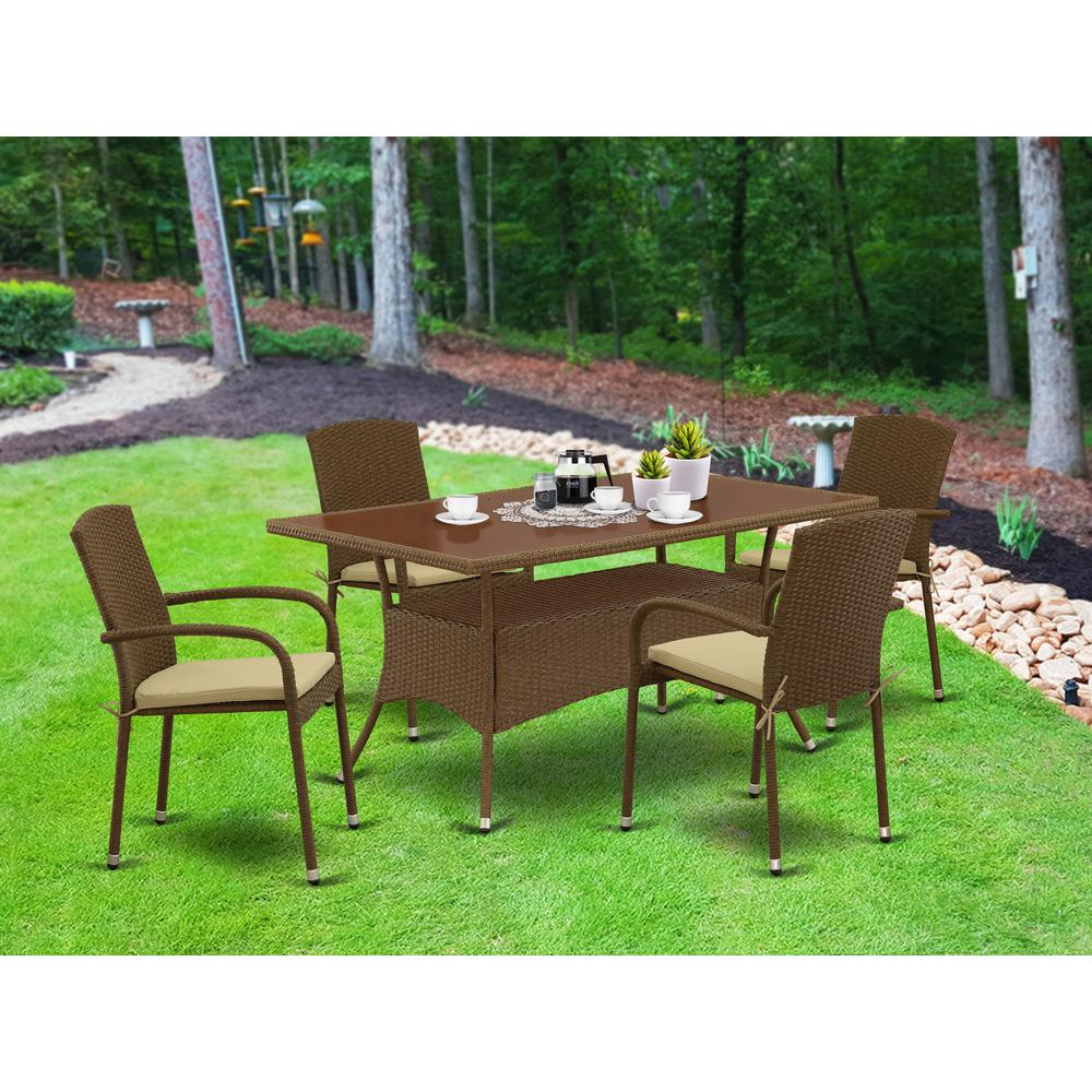 Wicker Patio Set Brown, OSJU5-02A. Picture 2