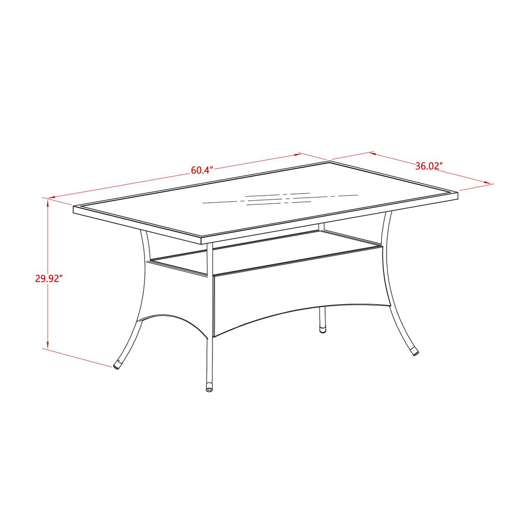 Wicker Patio Table Brown, OSLTG02. Picture 2