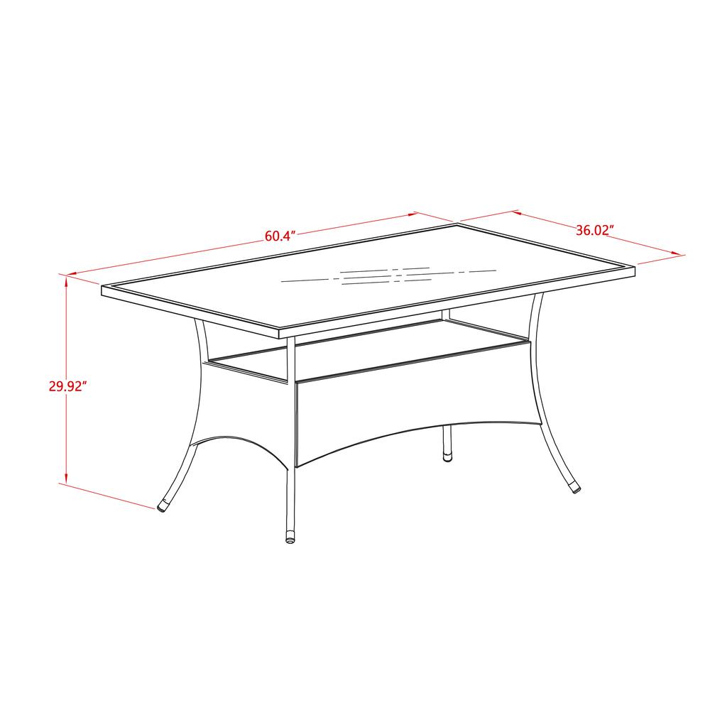 Wicker Patio Table Natural Linen, OSLTG03. Picture 4