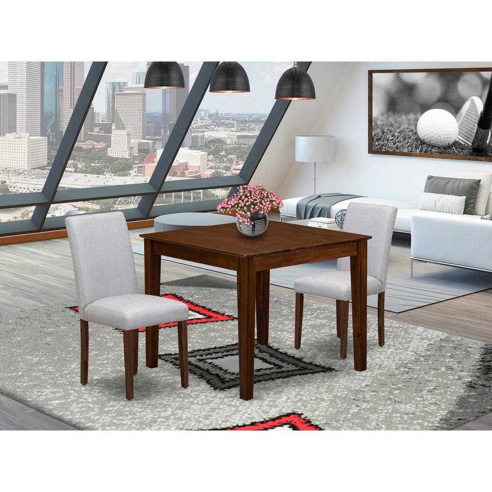 3 Pc Dining Table Set Consist of a Square Table and 2 Parson Chairs. Picture 7