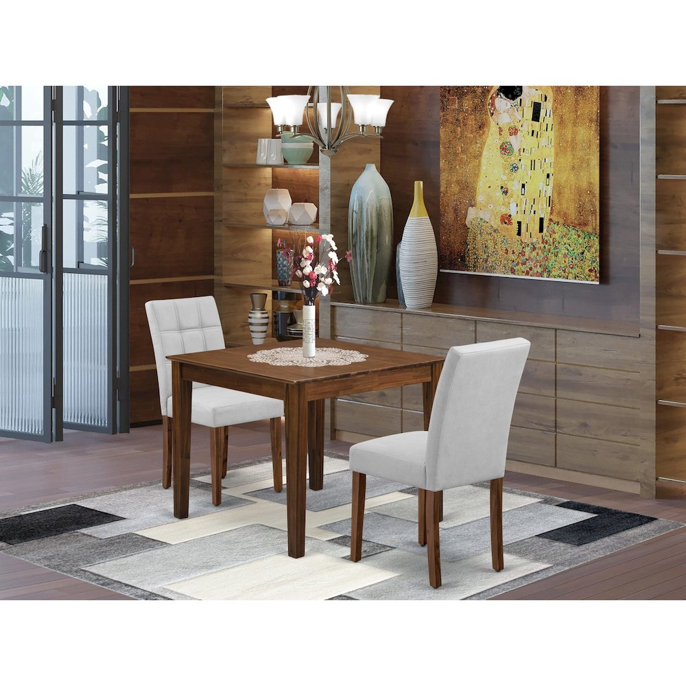 3 Piece Dining Room Table Set consists A Wooden Table. Picture 2