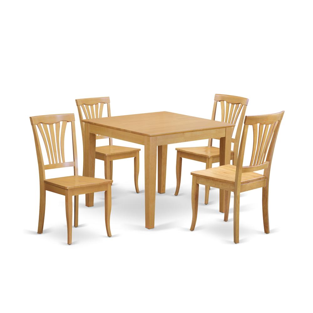 5  Pc  small  Kitchen  Table  and  Chairs  set  -square  Dinette  Table  and  4  Kitchen  Chairs. Picture 1
