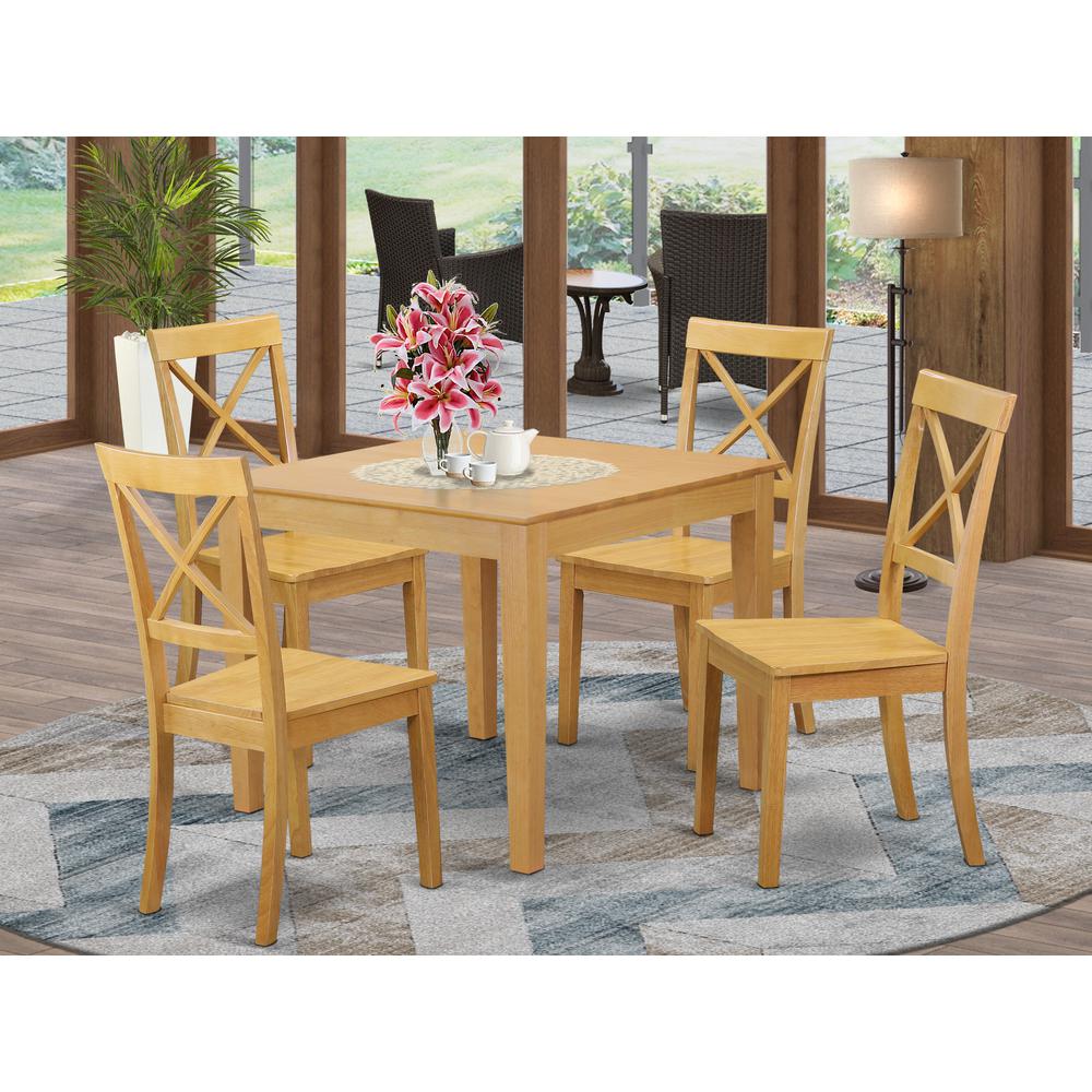 Dining Room Set Oak, OXBO5-OAK-W. Picture 2