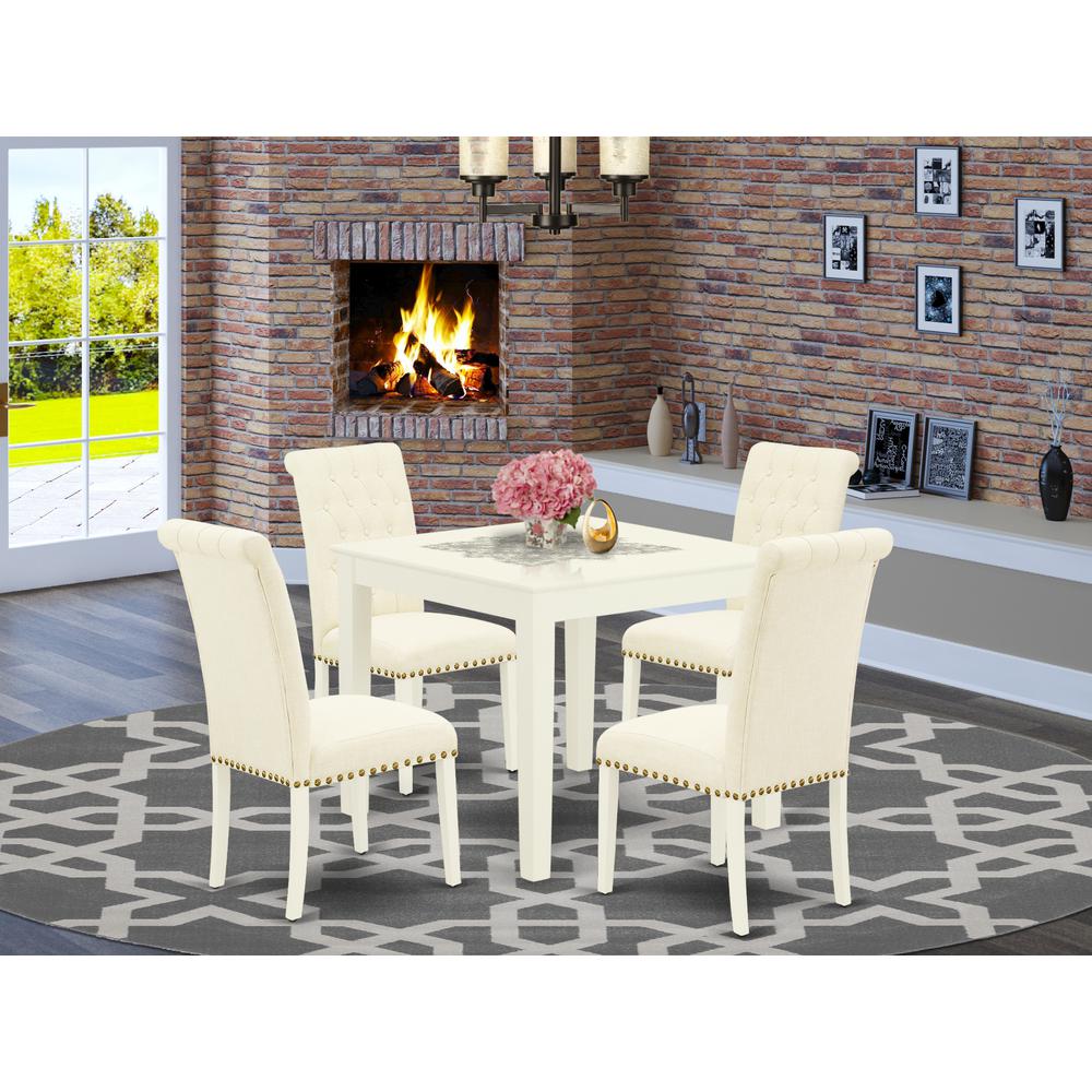 Dining Room Set Linen White, OXBR5-LWH-02. Picture 2