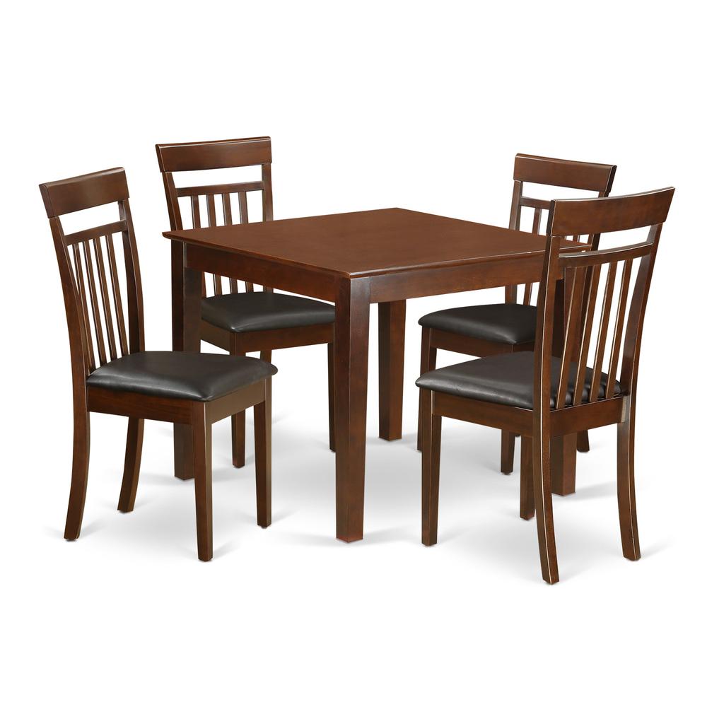 5  PC  Kitchen  Table  set  with  a  Dining  Table  and  4  Kitchen  Chairs  in  Mahogany. Picture 1