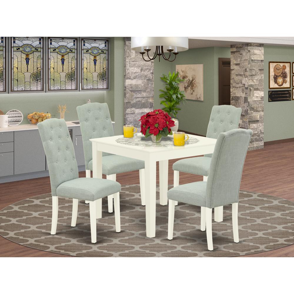 Dining Room Set Linen White, OXCE5-LWH-15. Picture 2