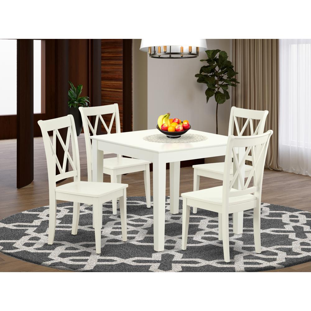 Dining Room Set Linen White, OXCL5-LWH-W. Picture 2
