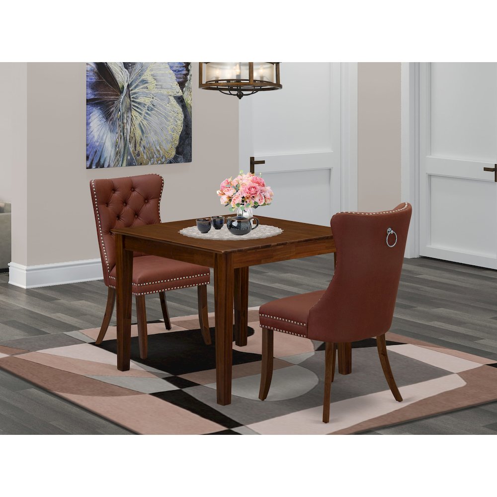 3 Piece Dining Room Furniture Set Contains a Square Kitchen Table. Picture 2