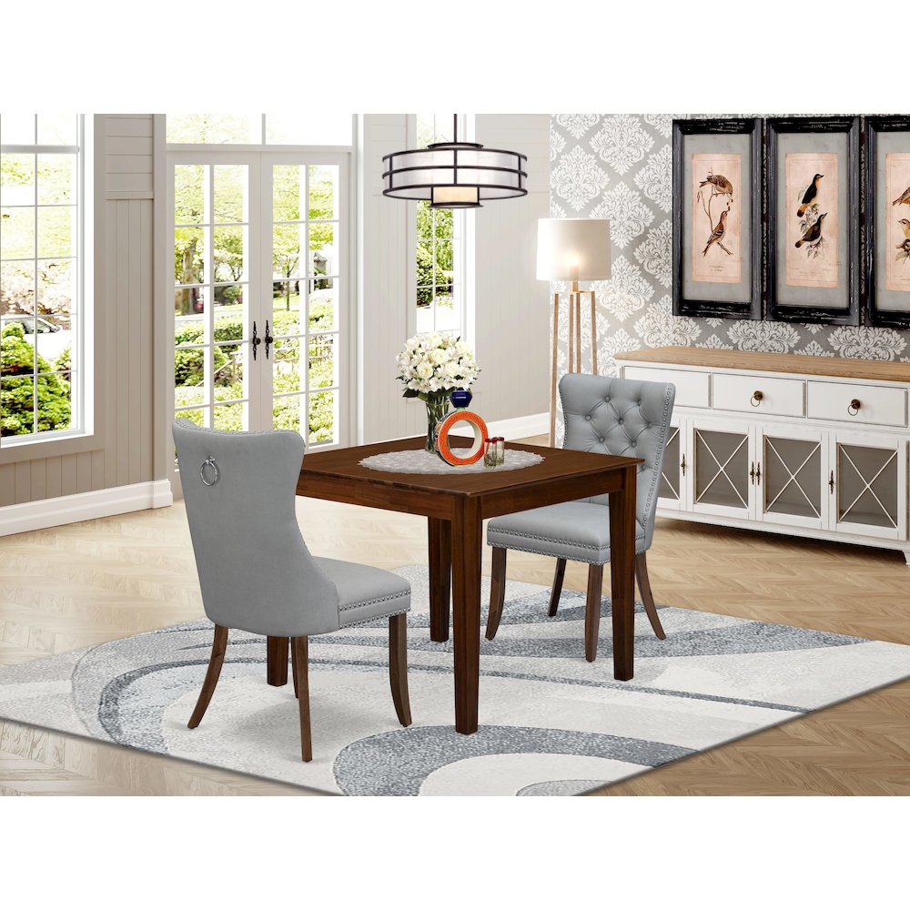 3 Piece Dining Set for Small Spaces Consists of a Square Kitchen Table. Picture 2