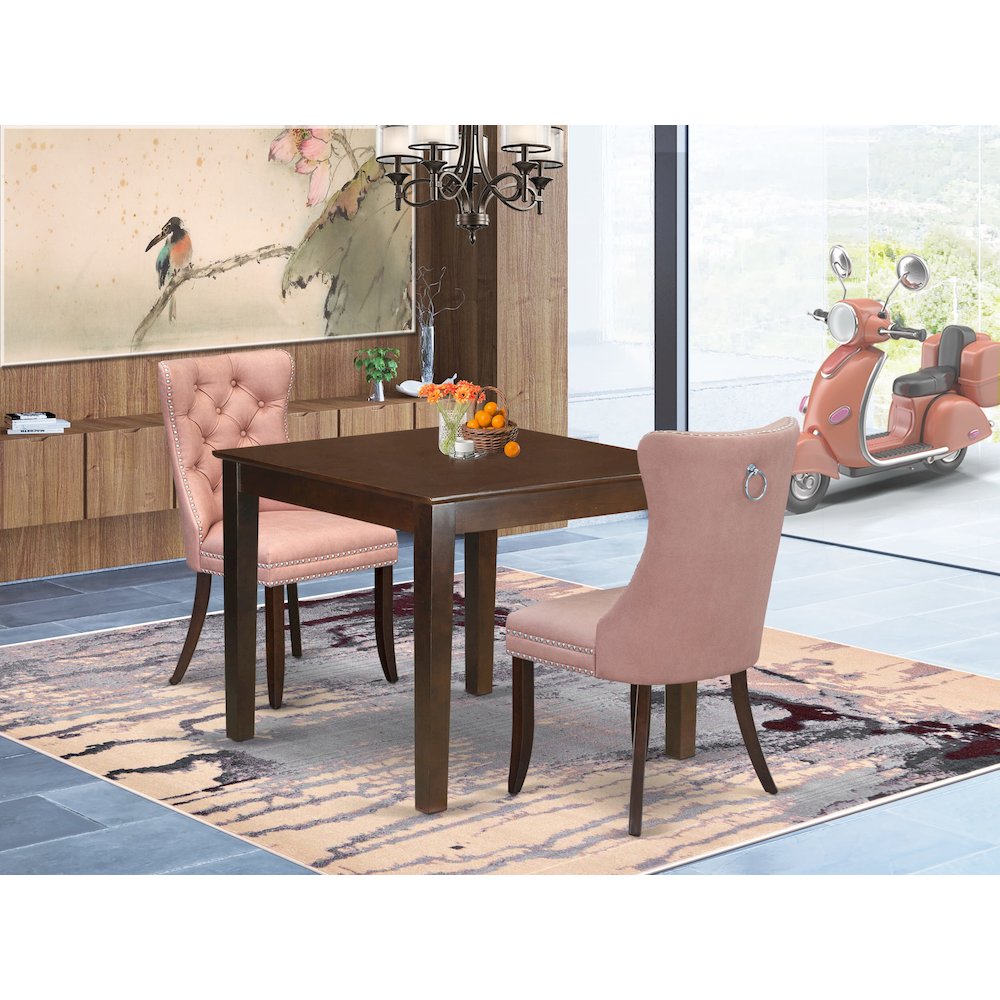 3 Piece Dining Table Set Consists of a Square Kitchen Room Table. Picture 2