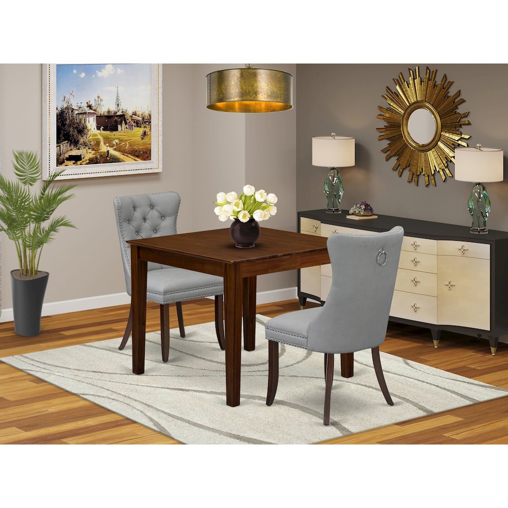 3 Piece Kitchen Table Set Contains a Square Modern Dining Table. Picture 2