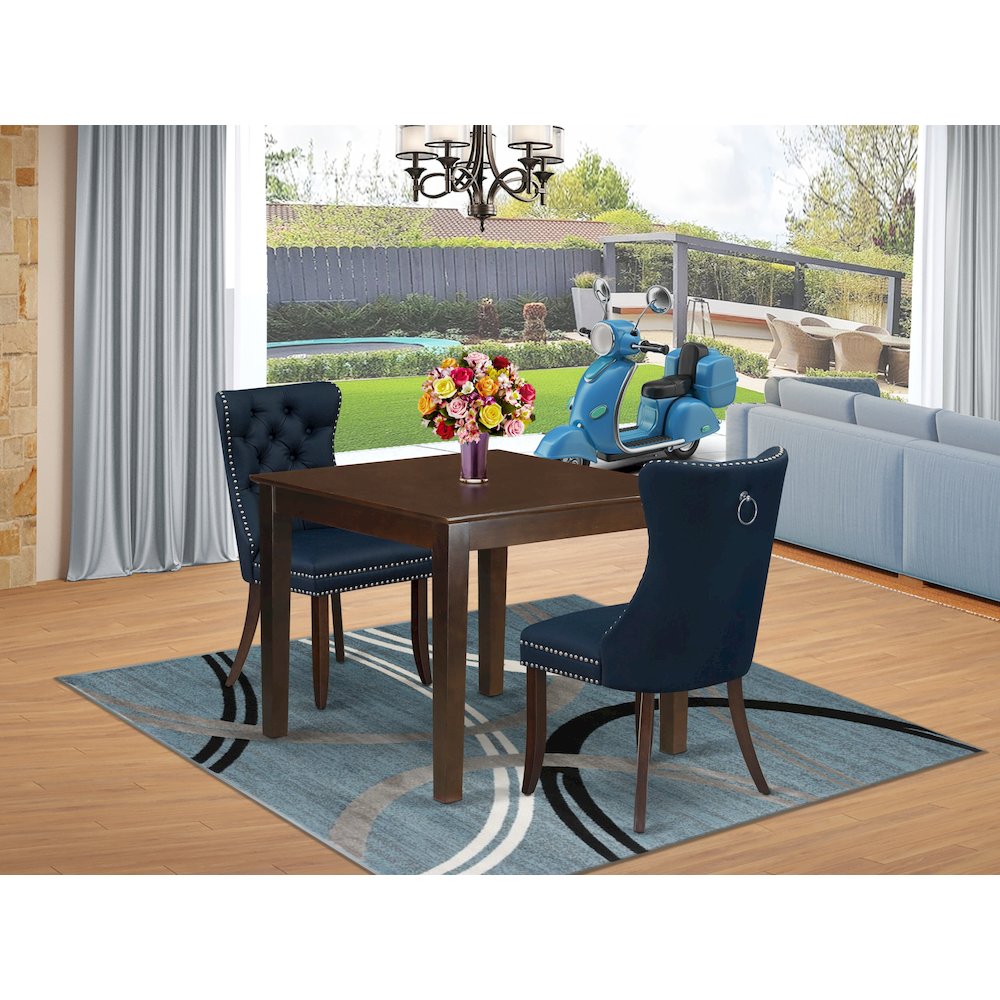 3 Piece Kitchen Table & Chairs Set Consists of a Square Modern Dining Table. Picture 2