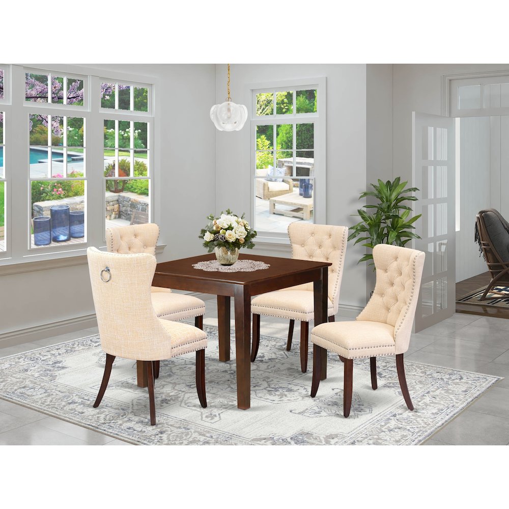 5 Piece Kitchen Table & Chairs Set Contains a Square Modern Dining Table. Picture 2