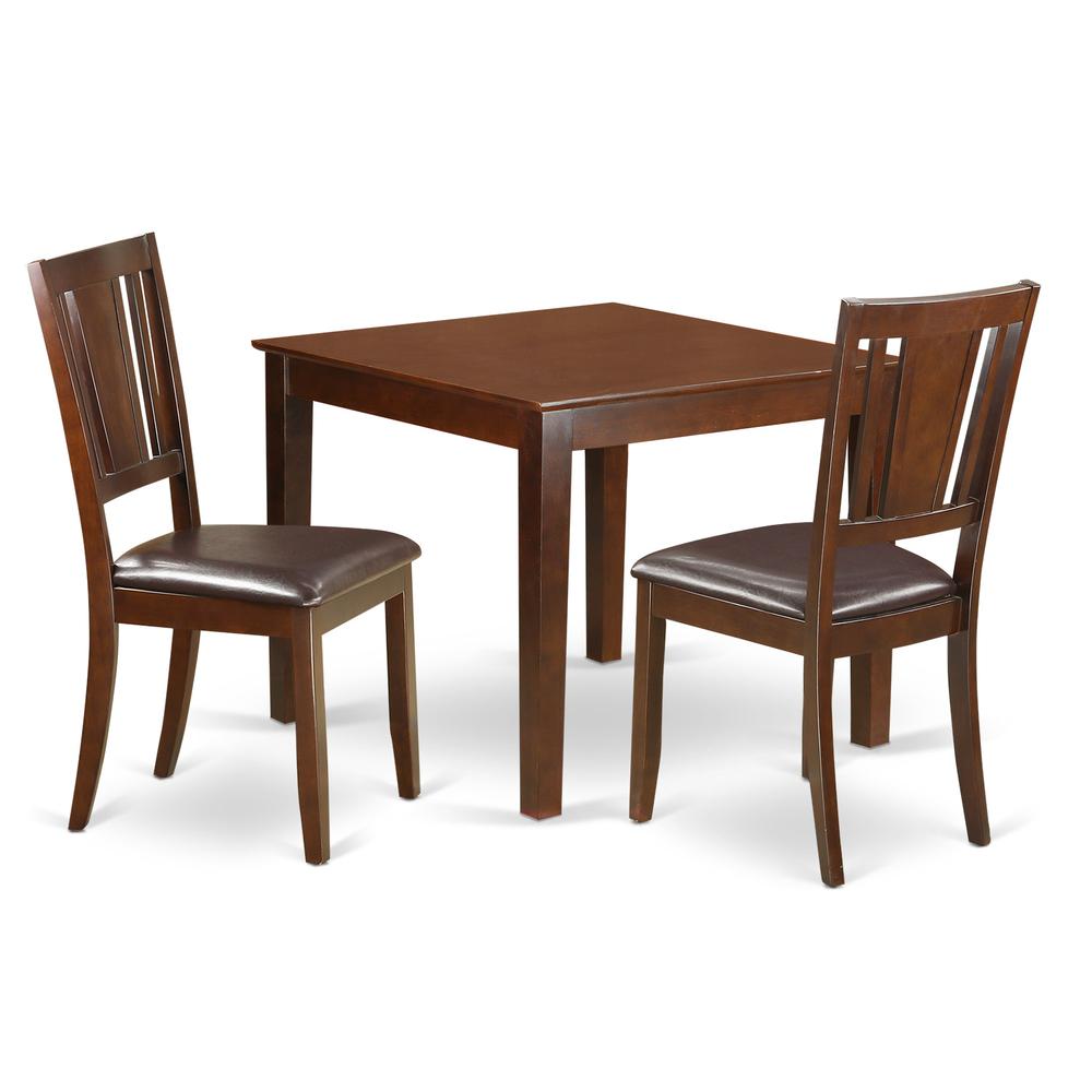 3  Pcsmall  Kitchen  Table  set  with  a  Dining  Table  and  2  Dining  Chairs  in  Mahogany. Picture 1