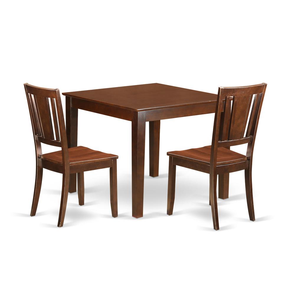 3  PC  Small  Kitchen  Table  set  with  a  Table  and  2  Dining  Chairs  in  Mahogany. Picture 1