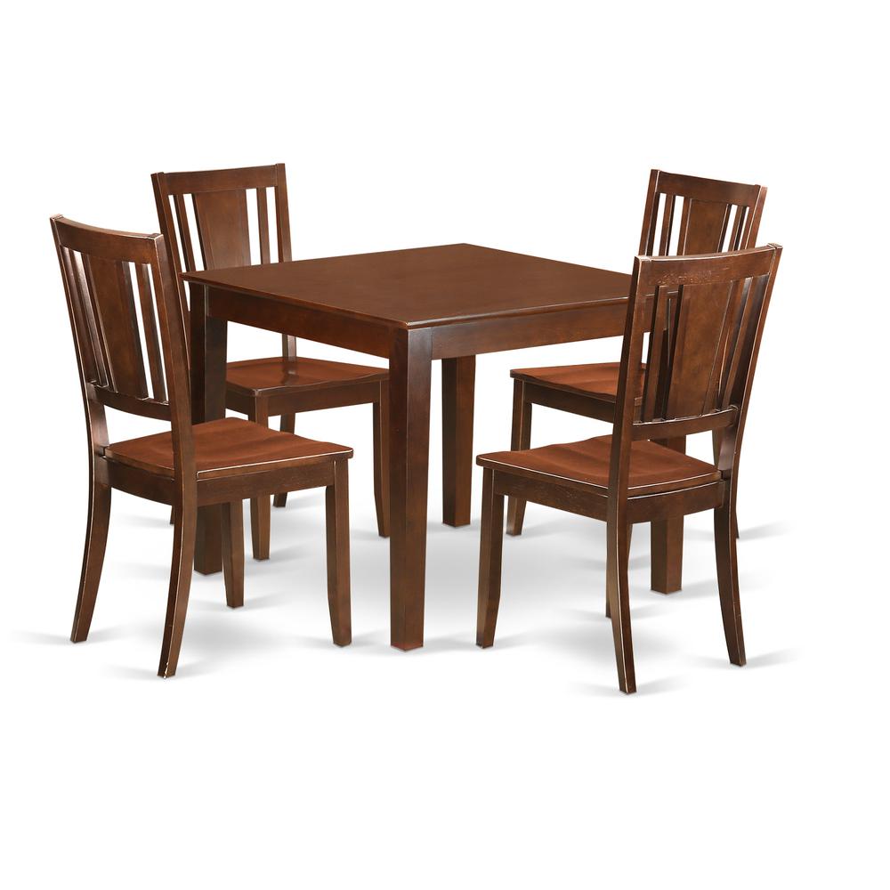 5  PC  Kitchen  Tables  and  chair  set  with  a  Dining  Table  and  4  Dining  Chairs  in  Mahogany. Picture 1