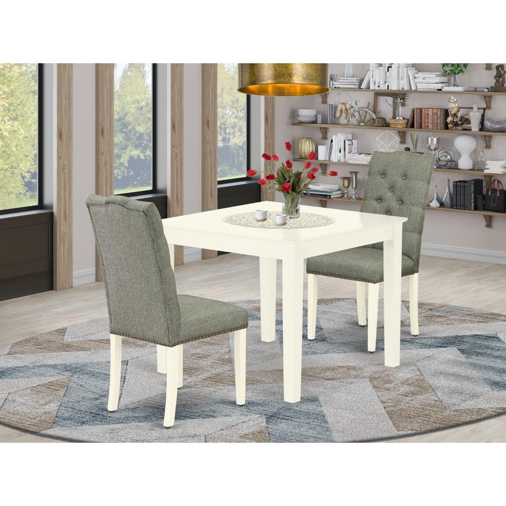 Dining Room Set Linen White, OXEL3-LWH-07. Picture 2