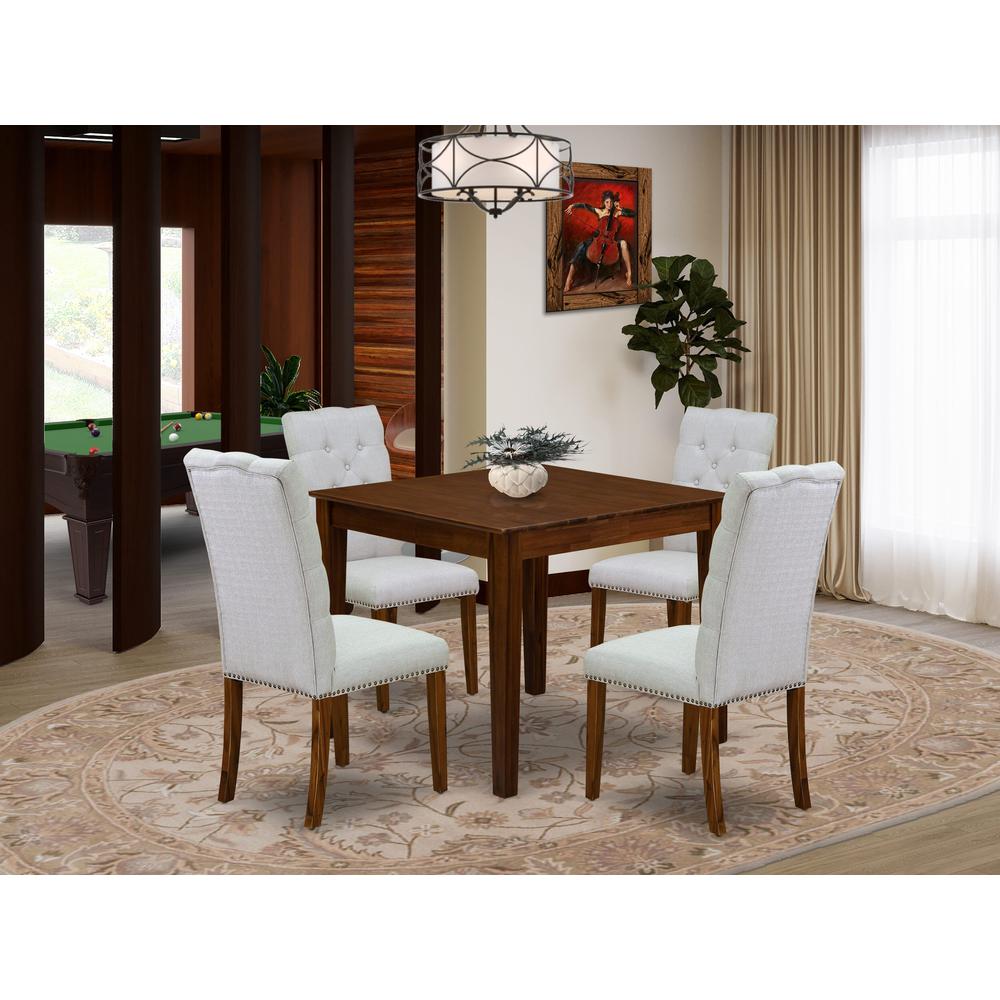 5 Pc Dining Set Consist of a Square Dining Table and 4 Parson Chairs. Picture 7