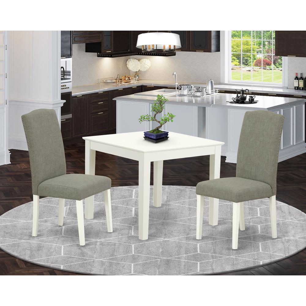 Dining Room Set Linen White, OXEN3-LWH-06. Picture 2