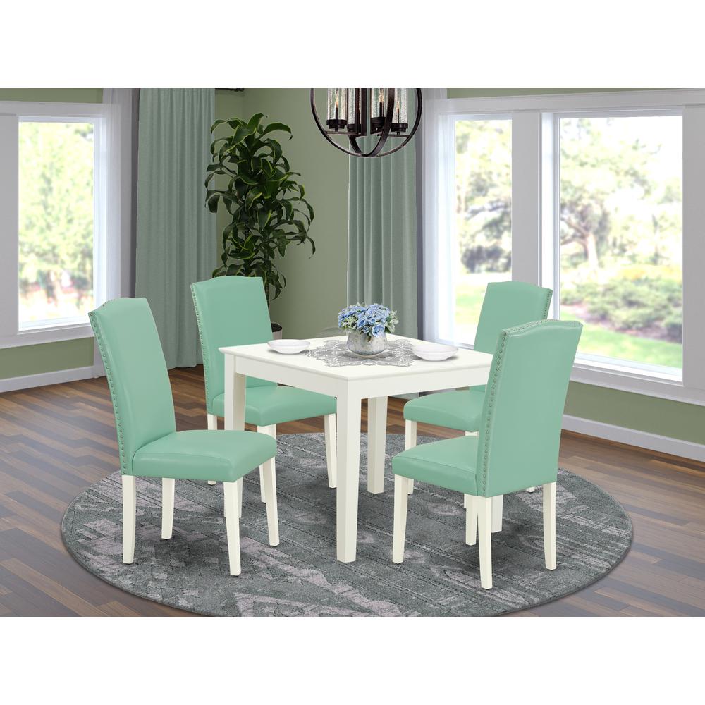 Dining Room Set Linen White, OXEN5-LWH-57. Picture 2