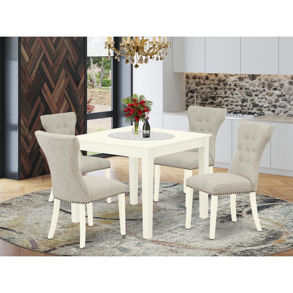 Dining Room Set Linen White, OXGA5-LWH-35. Picture 2