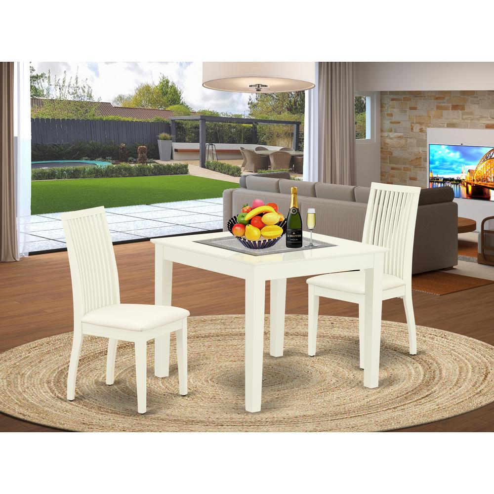 Dining Room Set Linen White, OXIP3-LWH-C. Picture 2