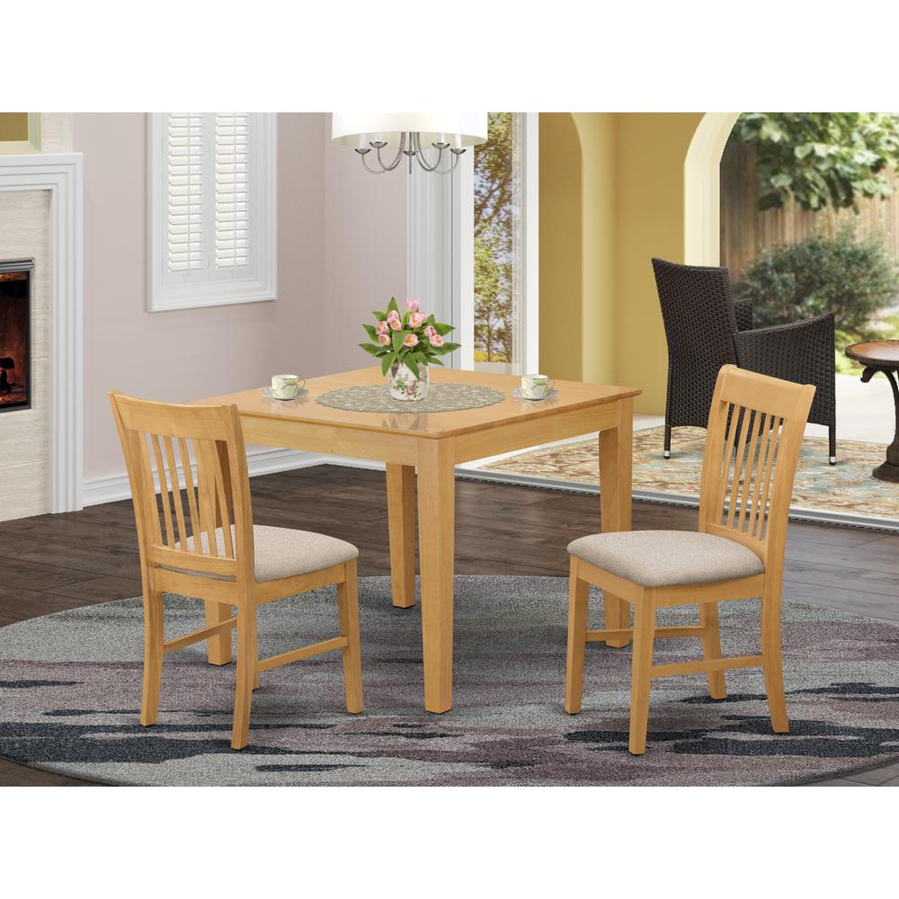 OXNO3-OAK-C 3 Pc Dining room set - Table and 2 dinette Chairs. Picture 2