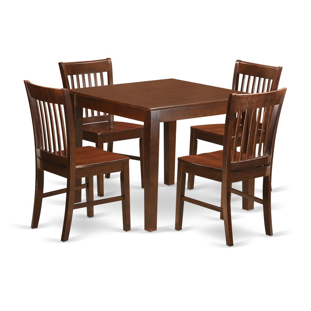 5  PC  Kitchen  Table  set  with  a  Table  and  4  Dining  Chairs  in  Mahogany. Picture 1