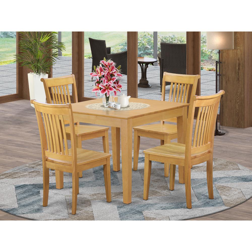 Dining Room Set Oak, OXPO5-OAK-W. Picture 2