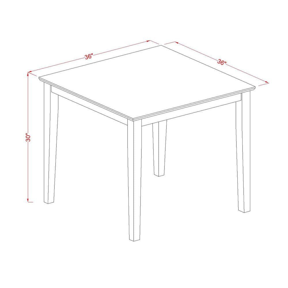 East West Furniture OXT-AWA-T  Beautiful Dinette Table with Natural Color Table Top Surface and Asian Wood Kitchen Table Wooden Legs - Natural Finish. Picture 2